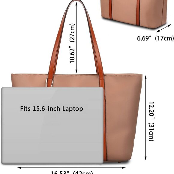 Women's Nylon Tote Bags Large Capacity Shoulder Bags Work Handbags Purses - Picture 7 of 7